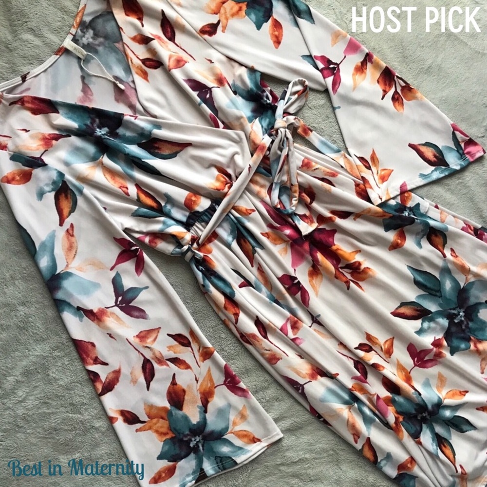 PinkBlush Maternity Plus Floral Wrap Nursing Dress